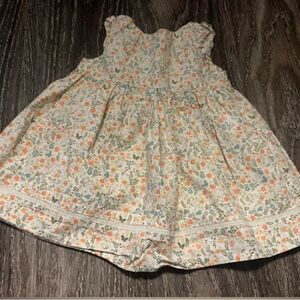Floral Kids Dress - Cream and Orange